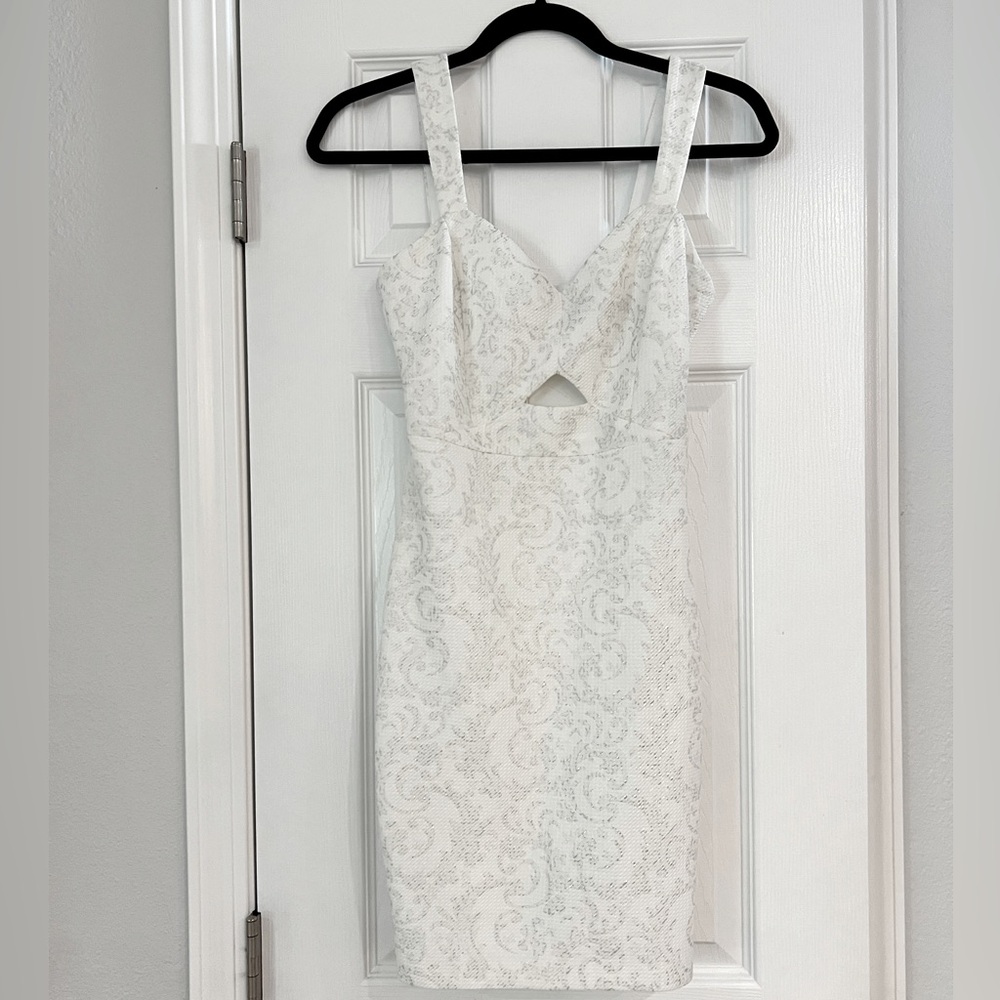 White & Silver Mini Dress
